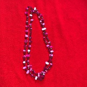 Pink long necklace